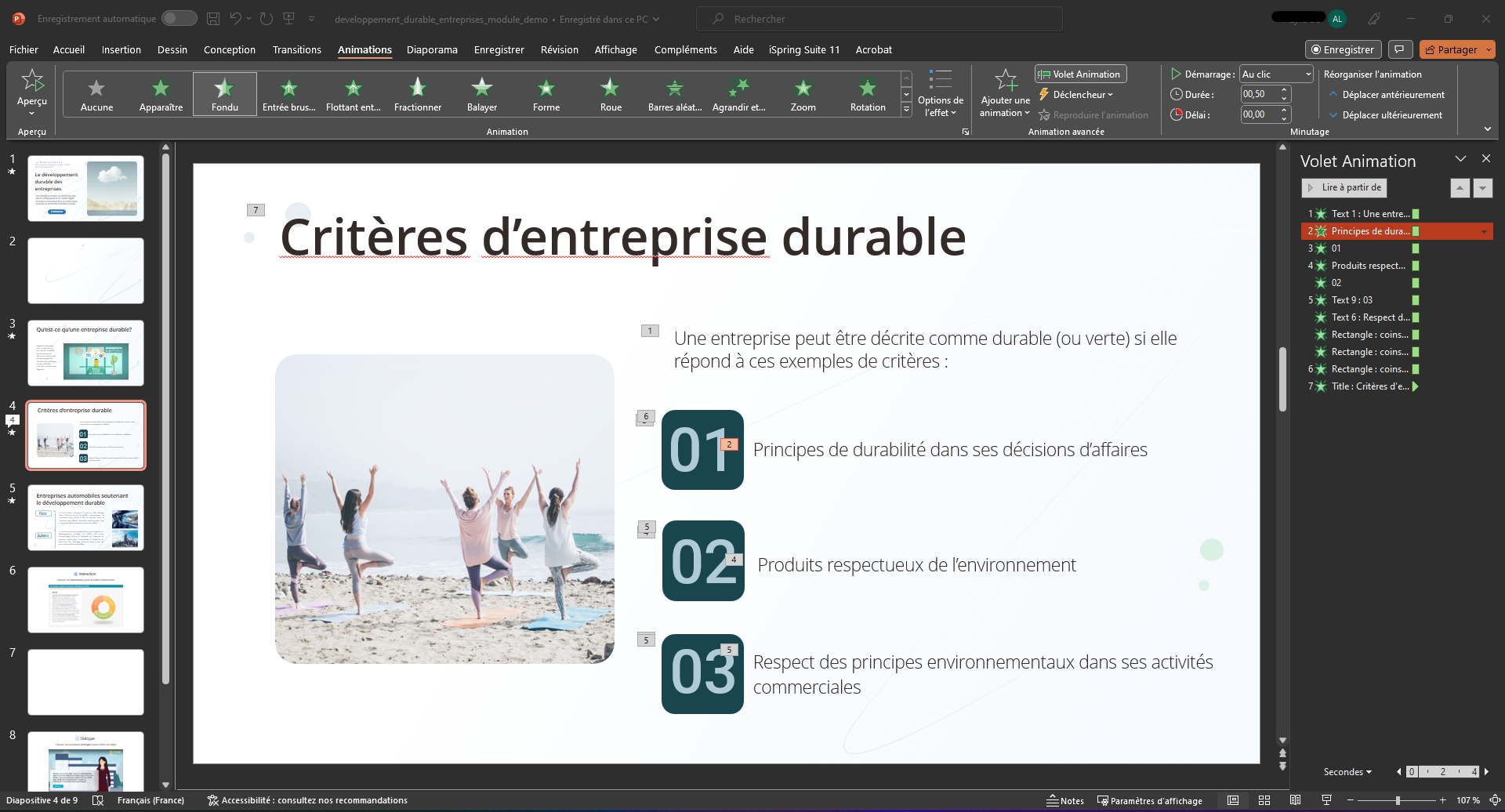 volet animation renommer objet powerpoint