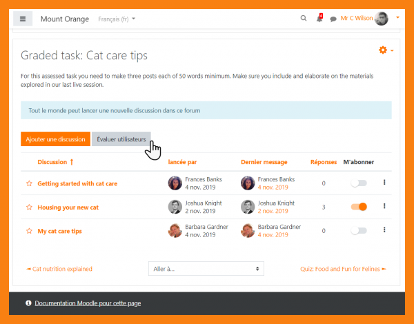 evaluation activite forum moodle 3.8