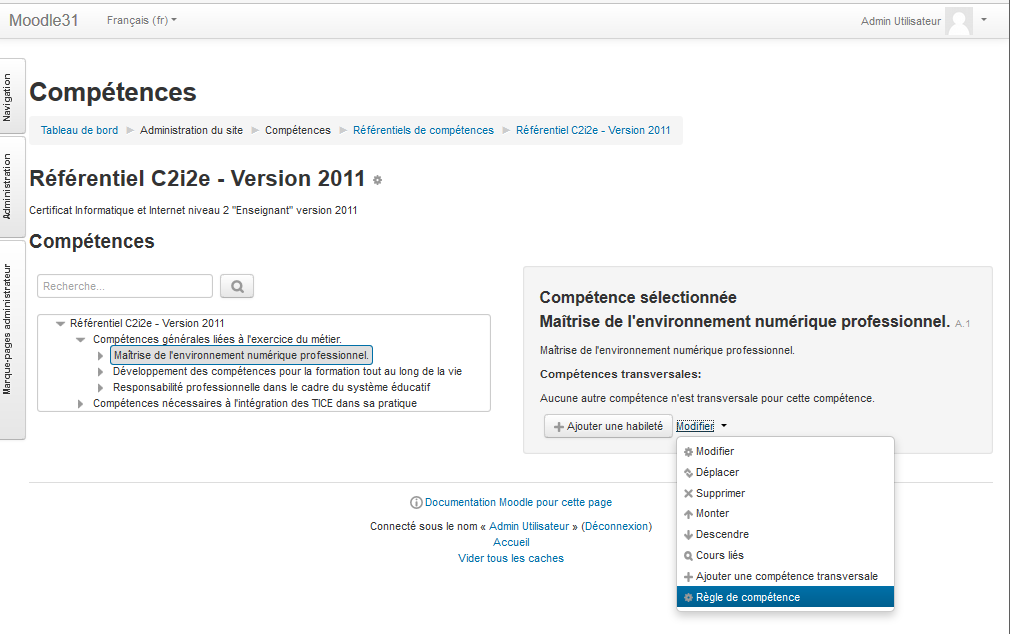 ajouter competences referentiel competences moodle
