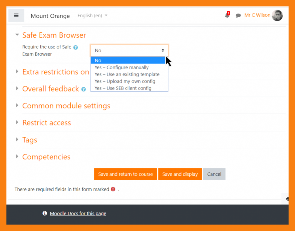 Safe exam browser moodle e learning touch 