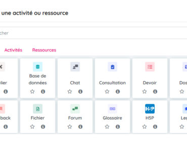 Moodle : Sélecteur d’activités