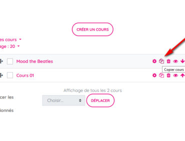 Moodle : Copier un cours