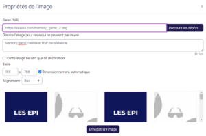 propriétés image copier-coller Moodle