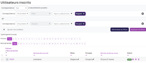 conditions multiples filtrage participants moodle