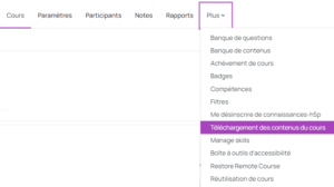 activation téléchargement cours moodle