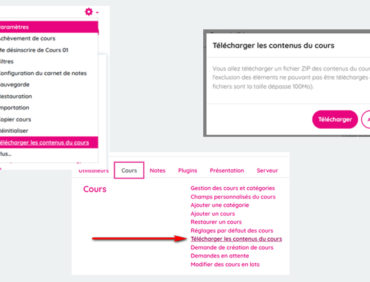 Moodle : Télécharger le contenu du cours