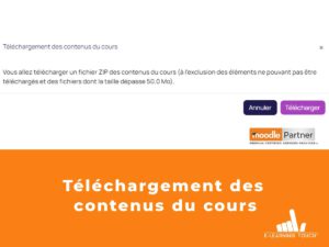 téléchargement contenus cours WP Moodle
