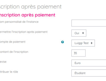 Moodle : Inscription après paiement