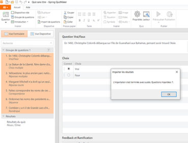 Importer une série de questions dans iSpring