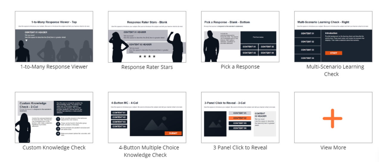 wireframe templates lectora