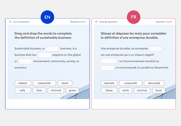 iSpring Suite Max : Traduisez vos quiz automatiquement en multilingue