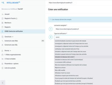 Intelliboard : Envoyez des notifications automatisées personnalisées sur votre plateforme LMS
