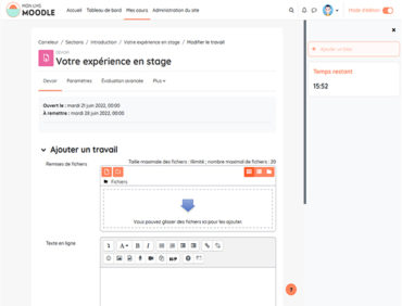 Moodle 4.0 : Chronométrage, note de passage… De nouvelles options dans les devoirs !