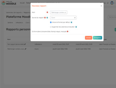 Moodle 4 : Créez, partagez et planifiez facilement des rapports personnalisés sur votre plateforme LMS