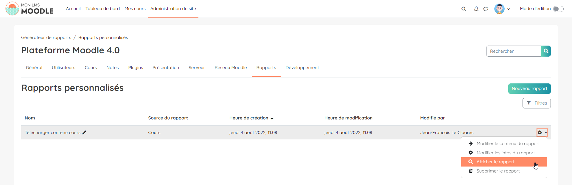 moodle4_rapport_personnalise_afficher_supprimer_modifier