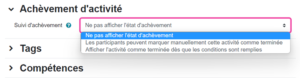 achevement activites inscription achevement cours plugin moodle