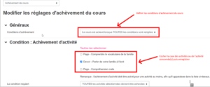 achevement cours inscription achevement cours plugin moodle