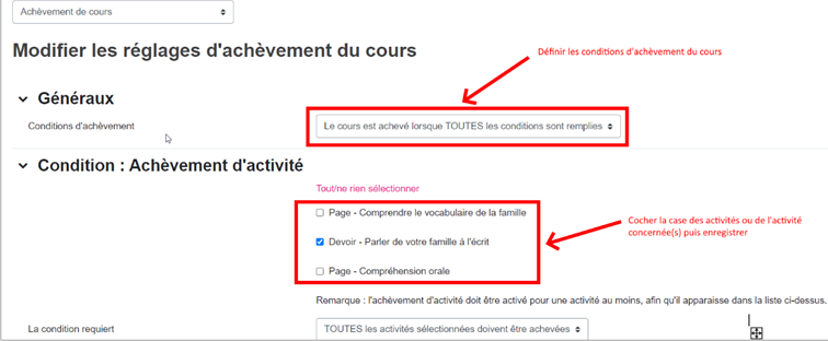 achevement cours inscription achevement cours plugin