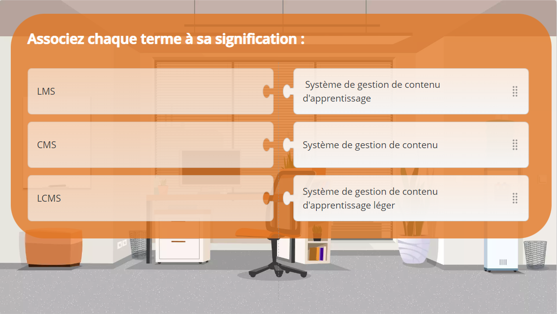 Question quiz réponse correspondance