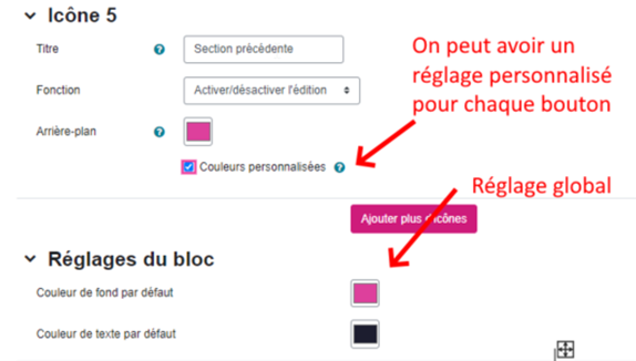 couleur bloc bouton flottant plugin moodle