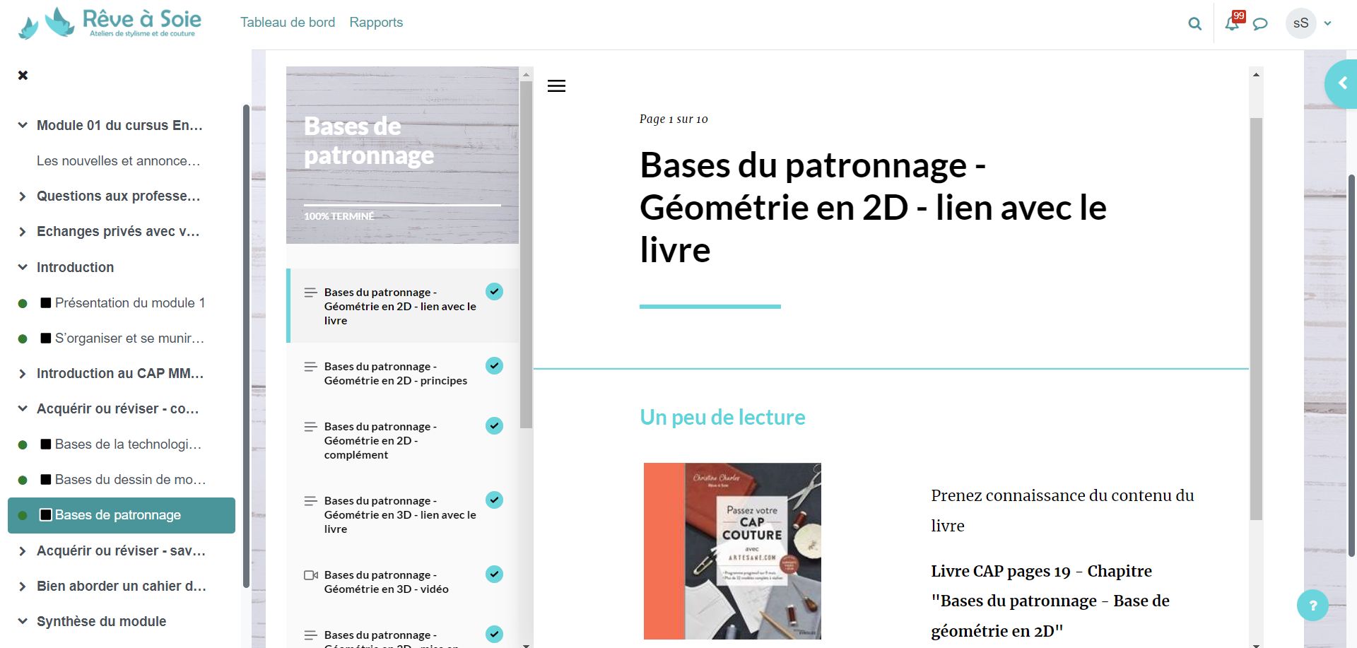 cours plateforme lms moodle reve a soie