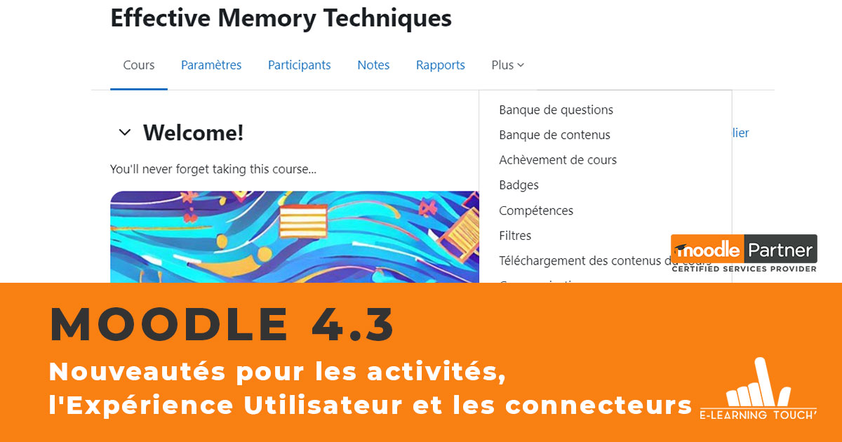 Moodle 4 3 Am liorations Au Niveau Des Activit s De L Exp rience 