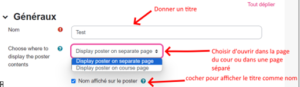 parametrage poster plugin moodle