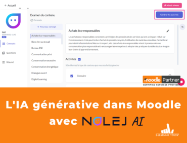 L’IA générative dans Moodle avec Nolej AI