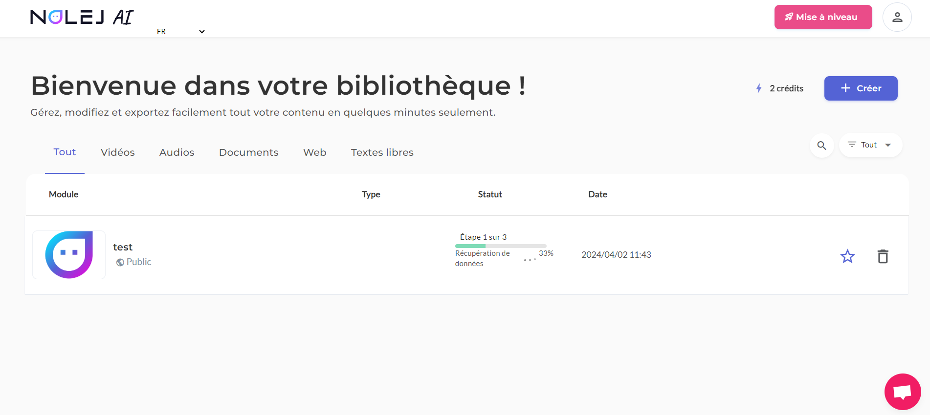 bibliothèque Nolej AI