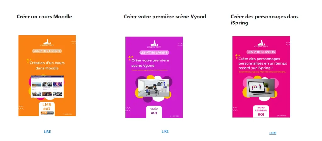 Capture du format lien texte du plugin designer de moodle