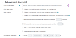 Capture achèvement d'activités dans Video Time sur Moodle