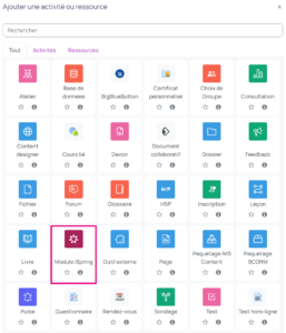 Capture de l'activité "Module iSpring" dans Moodle
