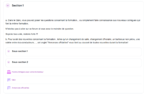 Sous-sections Moodle 4.5
