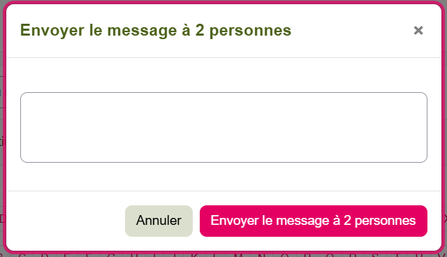envoyer message participants cours moodle