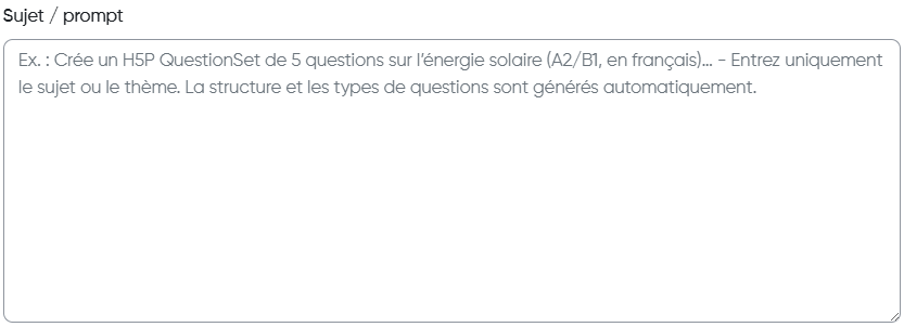 Générer activité prompt Moodle